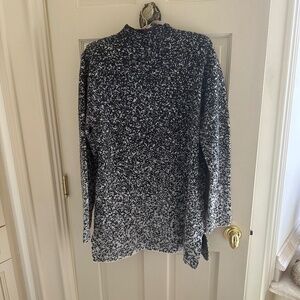 PURE J.JILL SALT & PEPPER WARM SWEATER WITH 2" MOCK COLLAR-XL/NWOT